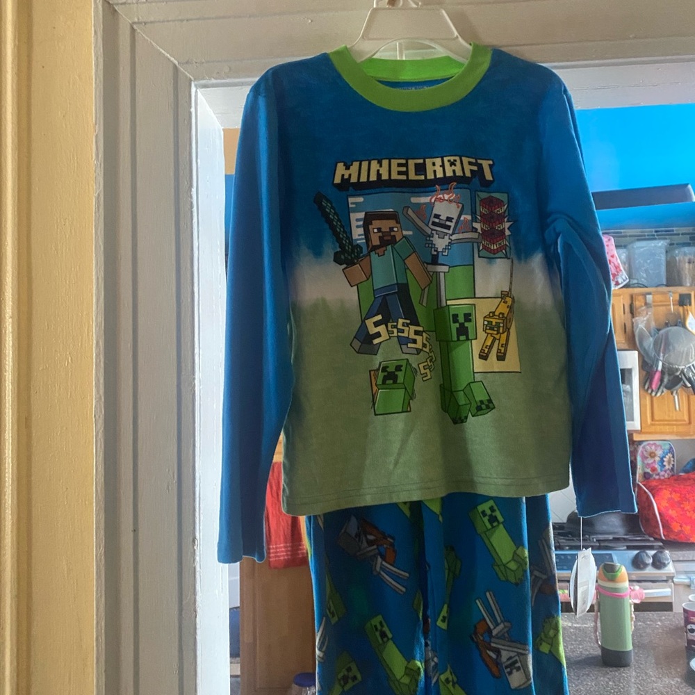 Minecraft Kids Pajama Set - Blue and Green